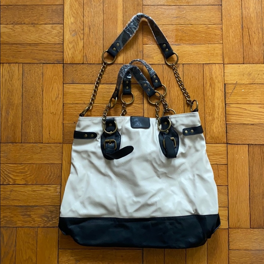 Colorblock Faux Leather Tote